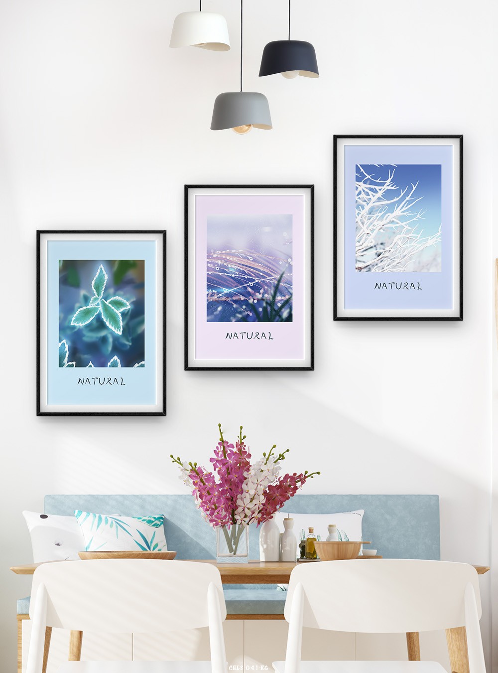 Hoa lá tranh vẽ CHL3-041-KG